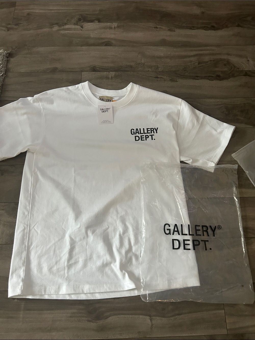 Gallery Dept White Tee with Black Chest Logo